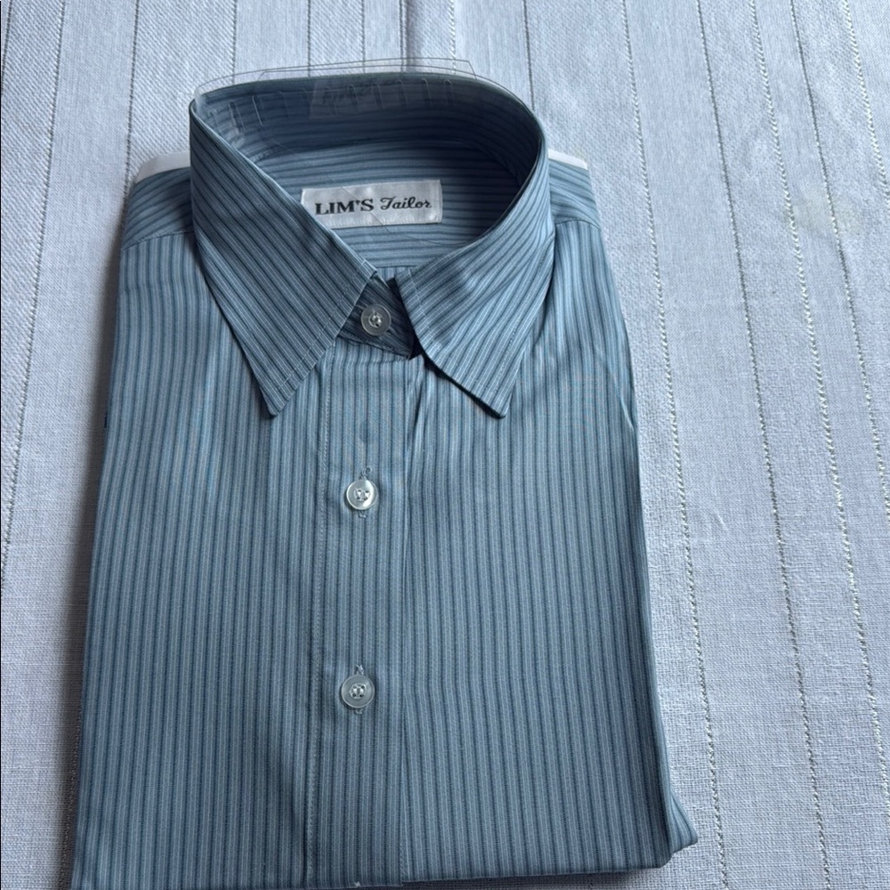 Women's Blue Striped Dress Shirt
